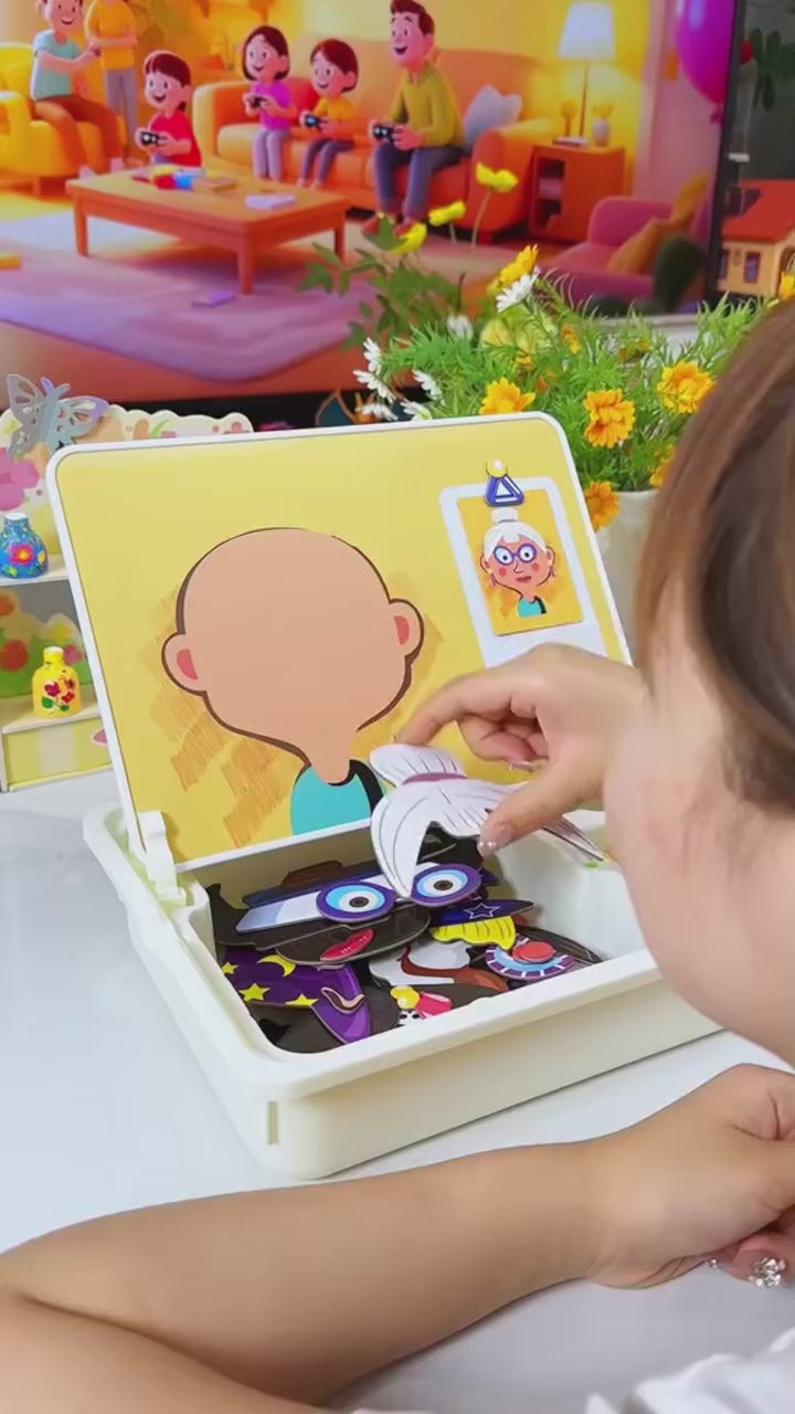 Magnetic Face Puzzle Travel Game | Double-Sided Educational Toy