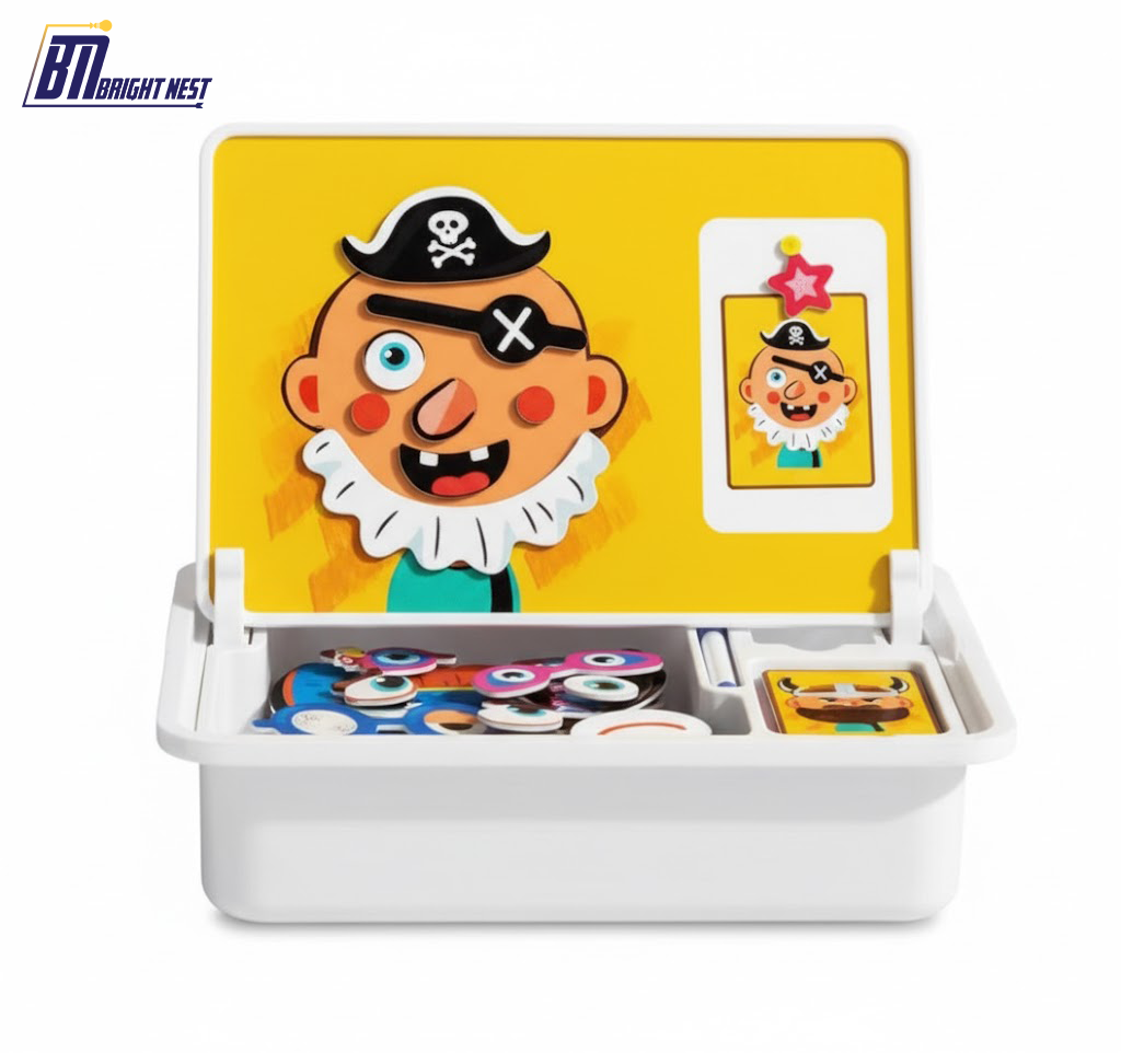 Magnetic Face Puzzle Travel Game | Double-Sided Educational Toy